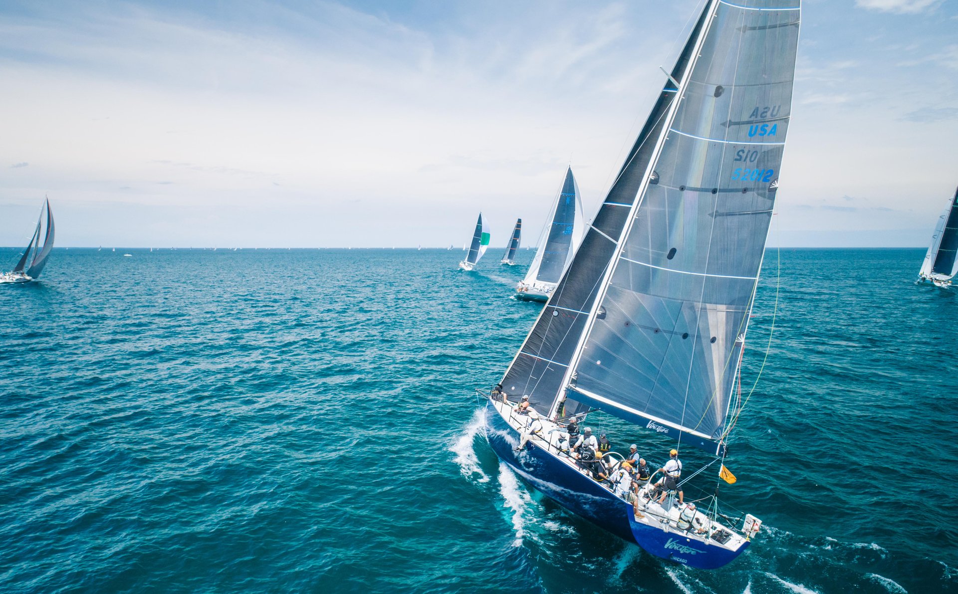 sailboats on lake huron